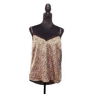 Abercrombie & Fitch Lace Leopard Print Cami - Size Extra Large